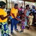 Distribution of school supplies in Doumé